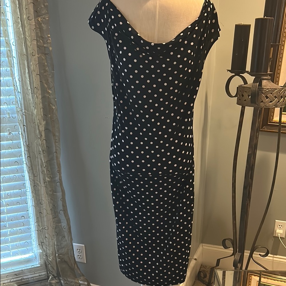 Connected Apparel Blue Sheath Midi Dress Cap Sleeve